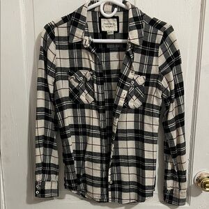 Forever 21 Black and White Plaid Flannel Shirt